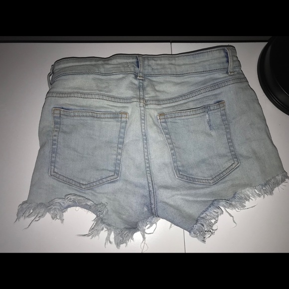 Distressed High Waisted Jean Shorts - Picture 2 of 3